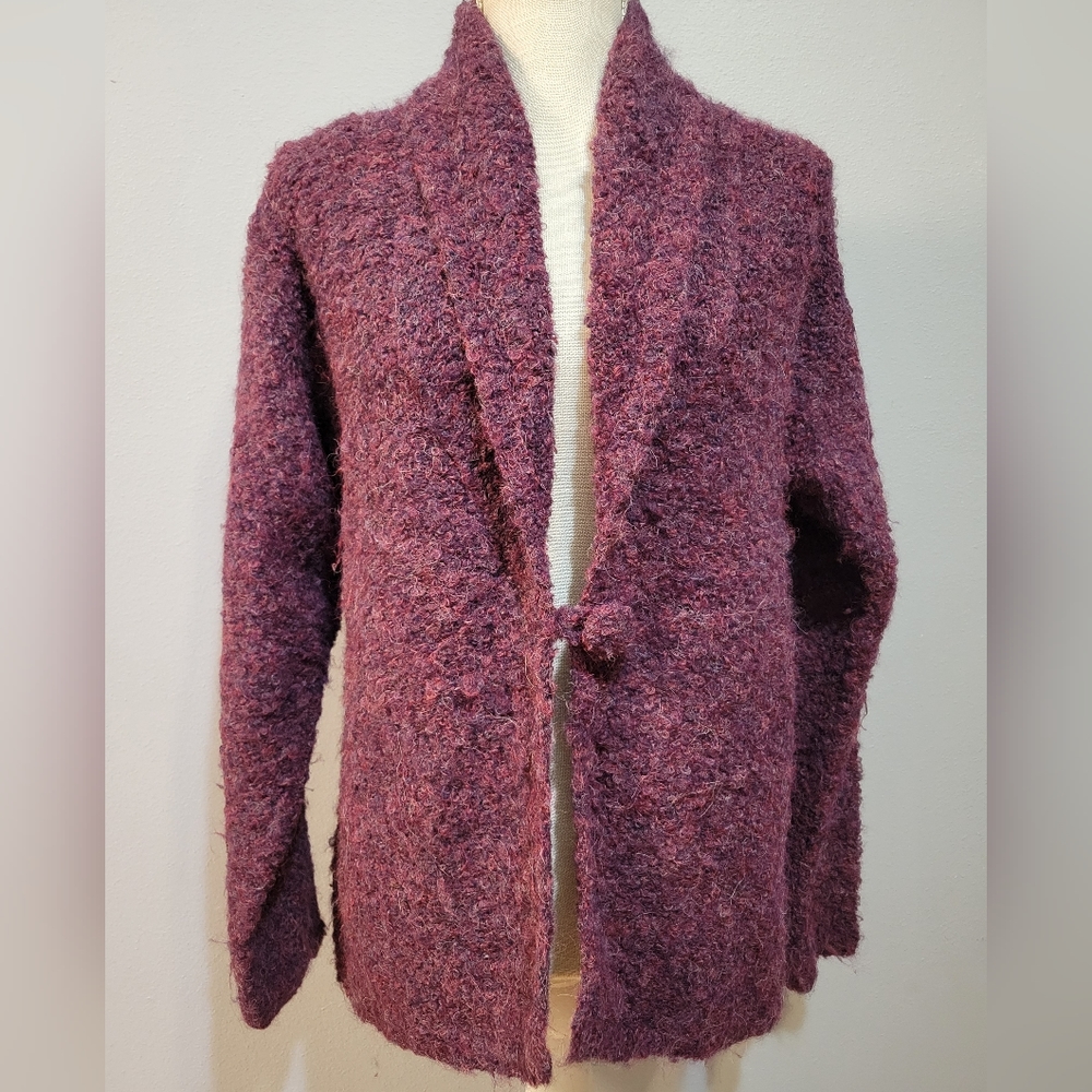 Tabask handmade in Peru small purple alpaca & wool blend cardigan